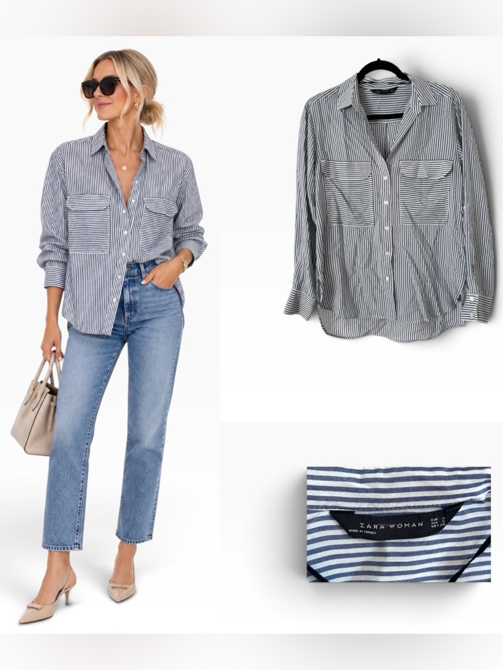 Zara Striped Button Down Shirt